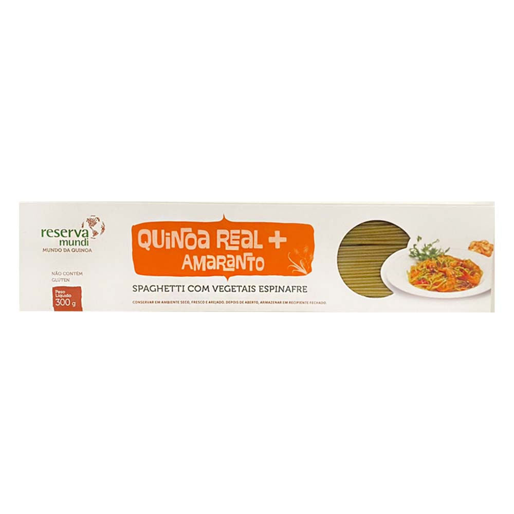 Macarrão Spaguetti de Quinoa Real e Amaranto com Espinafre 300g Reserva Mundi