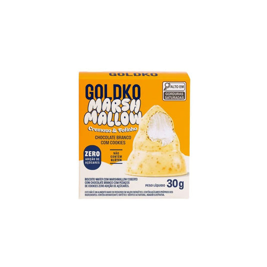Marshmallow Coberto com Chocolate Branco e Cookies 30g GoldKo
