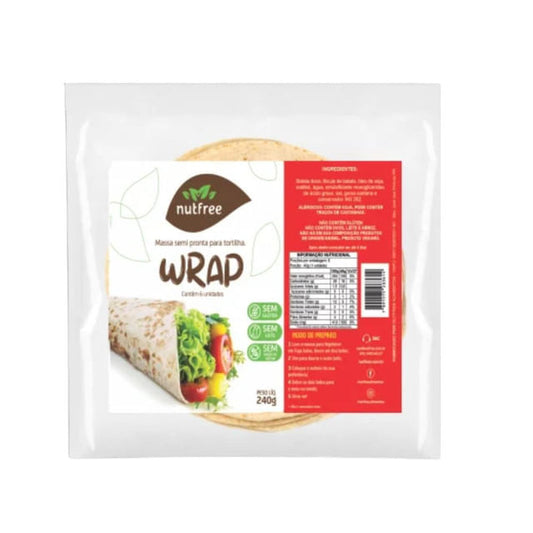 Massa Pré Assada Para Wrap Sem Glúten e Lactose 240g Nutfree