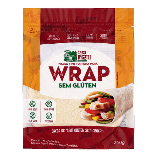 Massa Tipo Tortilha Para Wrap Sem Glúten 220g Casa Rigani