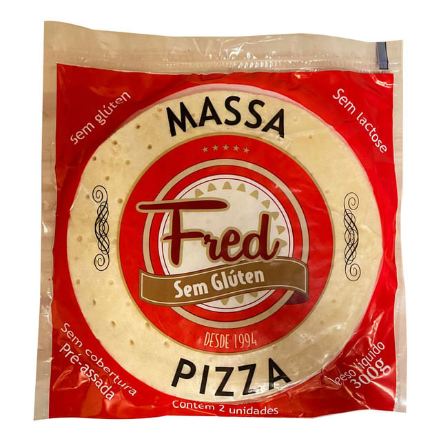 Massa de Pizza sem Glúten e Lactose 300g Fred Sem Glúten