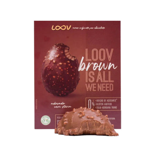Meio Ovo de Páscoa Loov Brown Crocante 125g Chocolife