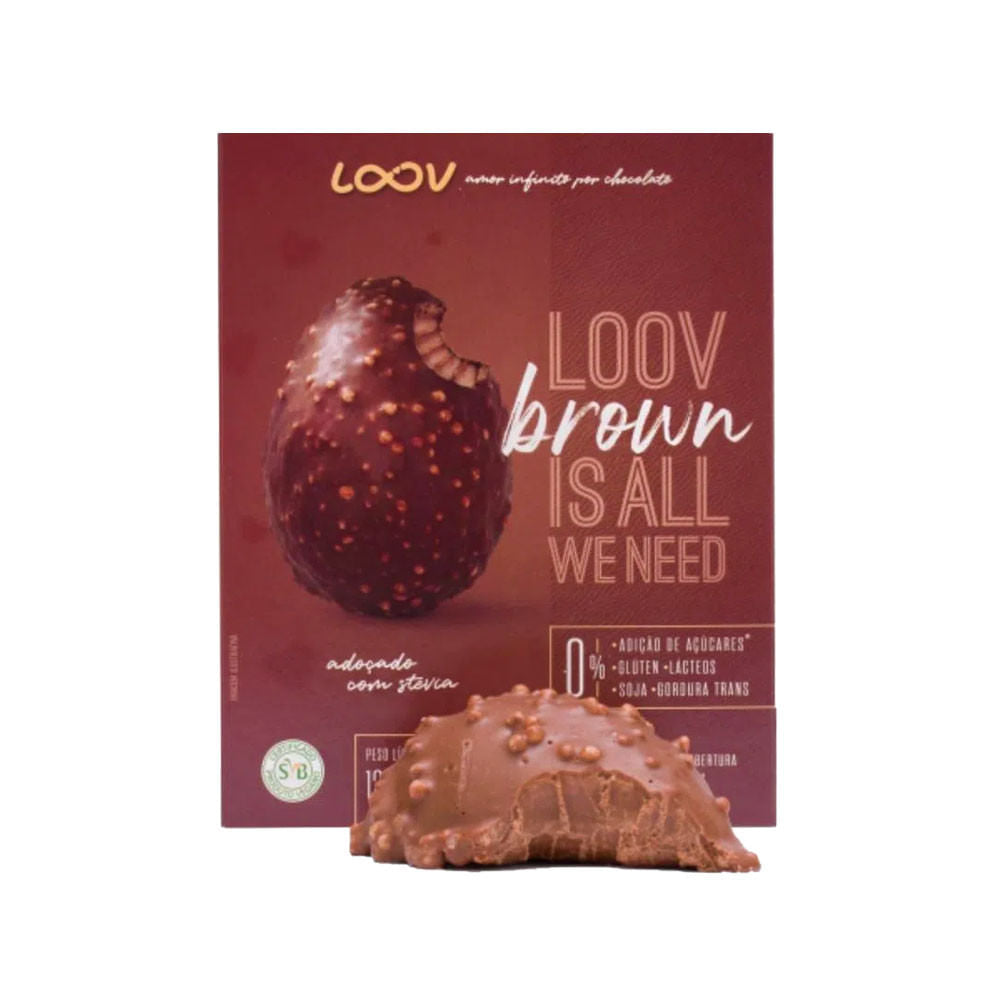Meio Ovo de Páscoa Loov Brown Crocante 125g Chocolife