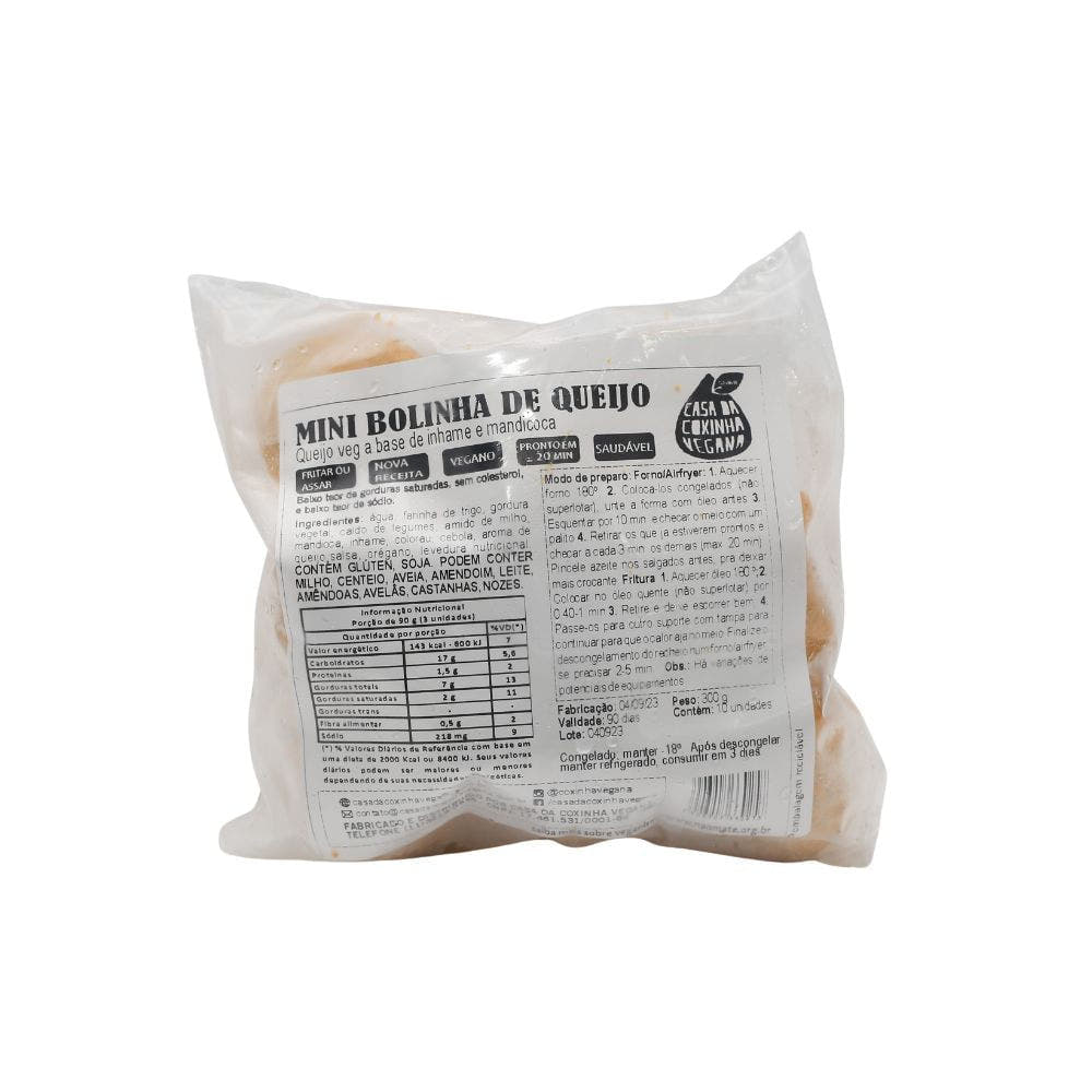 Embalagem-de-Mini-Bolinha-de-Queijo-vegano-Casa-da-Coxinha-Vegana-com-salgado-vegano-congelado-em-saco-plastico