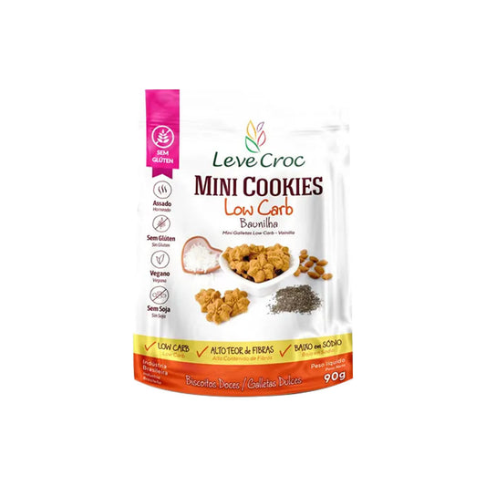 Mini Cookies Low Carb de Baunilha 90g Leve Croc