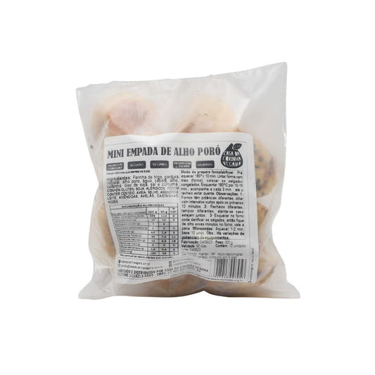 Embalagem-lacrada-de-mini-empada-vegana-de-alho-poro-da-marca-Casa-da-Coxinha-Vegana