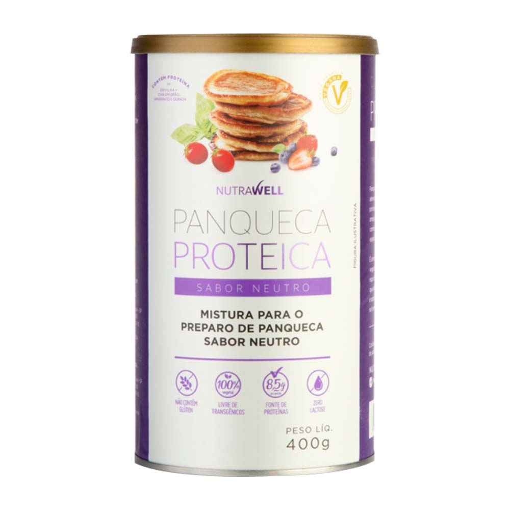 Mistura Para Panqueca Vegana Proteica Sabor Neutro 400g Nutrawell