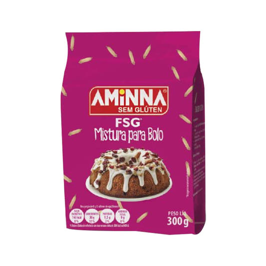 Mistura para Bolo Sem Glúten 300g Aminna