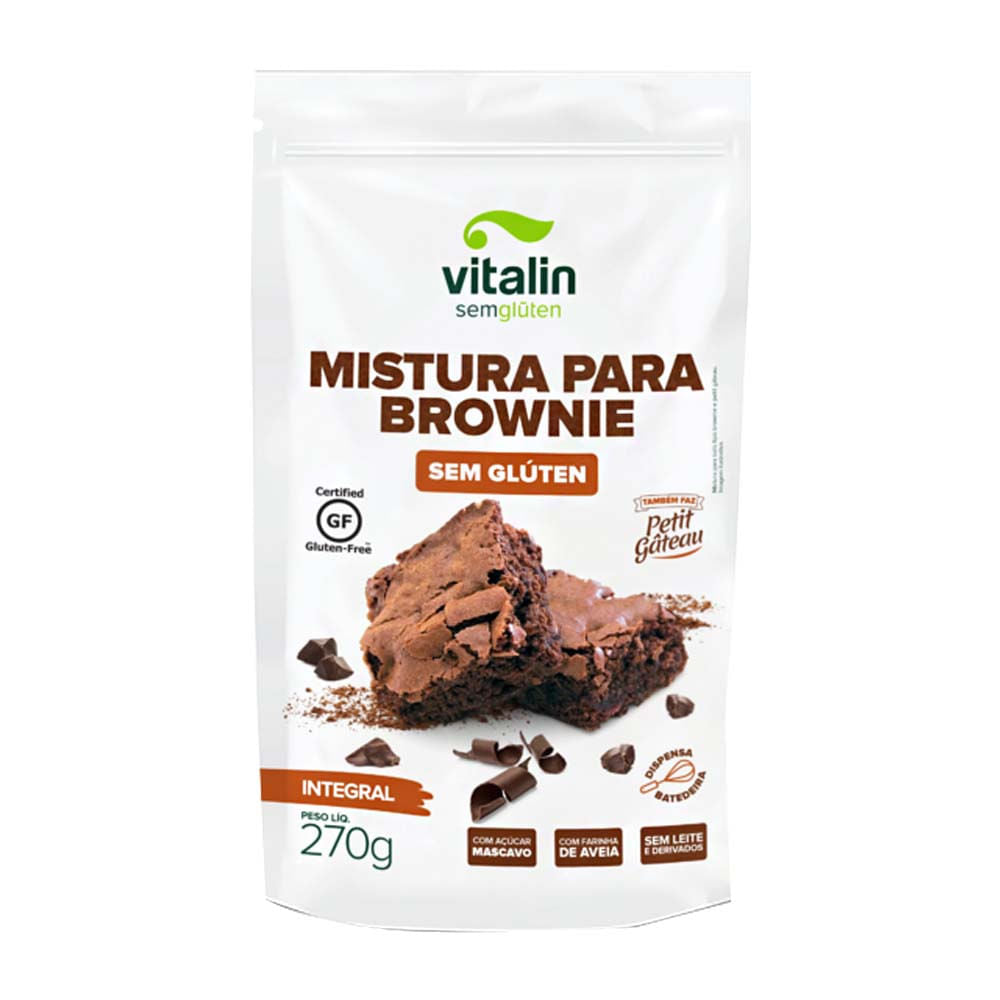 Mistura para Brownie Sem Glúten 270g Vitalin