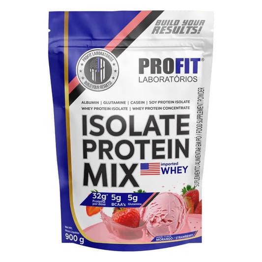 Mix de Proteínas Isoladas Morango 900g Profit Labs