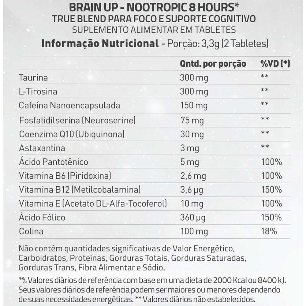 Nootrópico Brain Up 60 Tabletes True Source