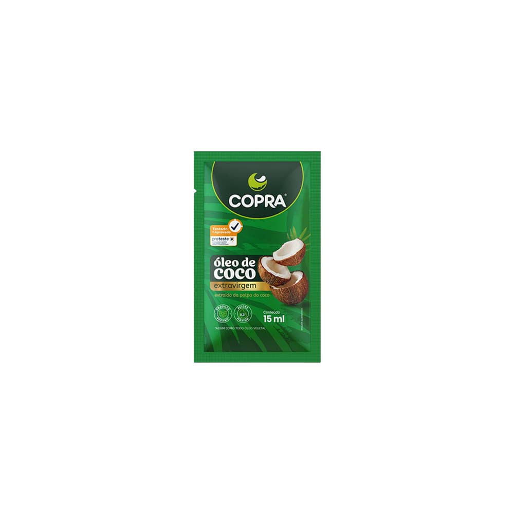 Óleo de Coco Extra Virgem Sachê 15ml Copra