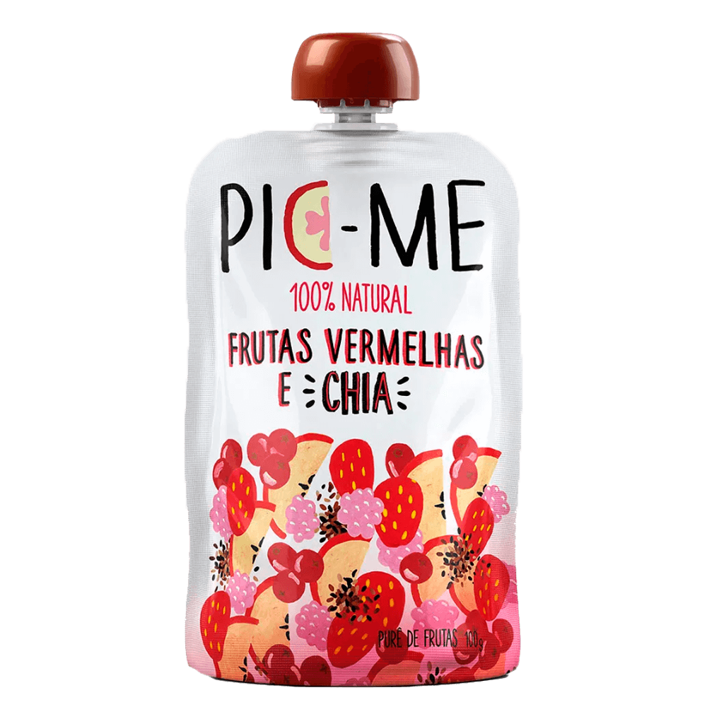 Purê de Frutas Vermelhas e Chia 100g Pic-Me