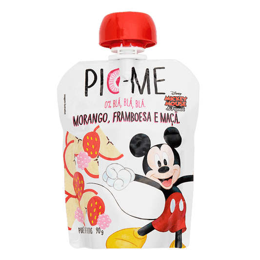 Purê de Frutas Disney Morango, Framboesa e Maçã 90g Pic-Me