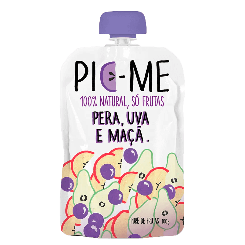Purê de Frutas Pera, Uva e Maçã 100g Pic-Me