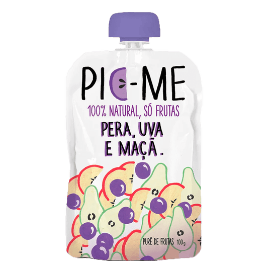 Purê de Frutas Pera, Uva e Maçã 100g Pic-Me