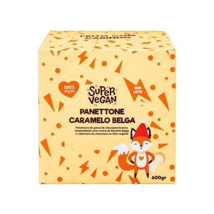 Panetone Vegano Recheado Caramelo Belga 600g Super Vegan