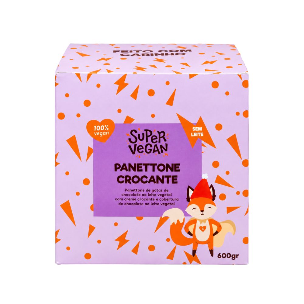 Panetone Vegano Recheado Crocante 600g Super Vegan
