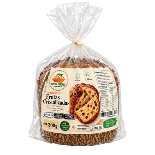 Panetone Vegano com Frutas Cristalizadas 330g New Flavor Plant Based