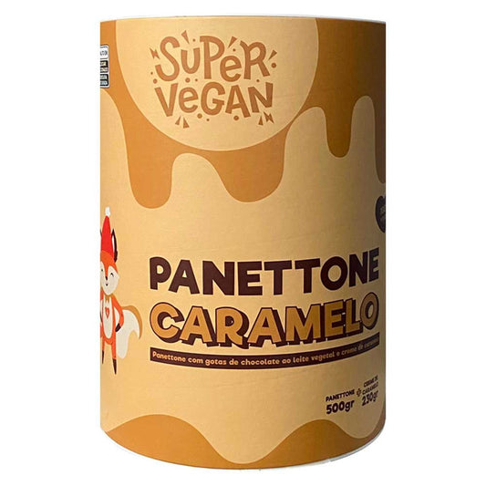 Panettone Vegano com Gotas de Chocolate ao Leite e Creme de Caramelo 730g Super Vegan