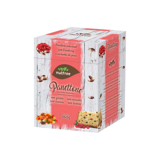 Panettone com Frutas Cristalizadas Cranberry e Castanhas 360g Nutfree