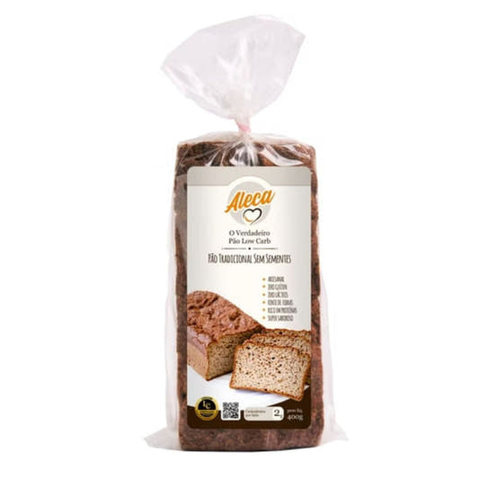 Pão Low Carb Tradicional Sem Sementes 400g Aleca