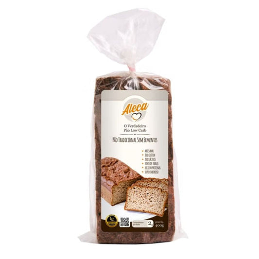 Pão Low Carb Tradicional Sem Sementes 400g Aleca