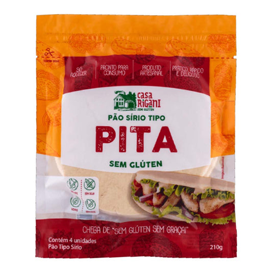 Pão Sírio Tipo Pita Sem Glúten 210g Casa Rigani