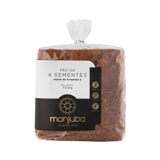 Pão de 4 Sementes Sem Glúten, Soja e Lactose 300g Manjuba