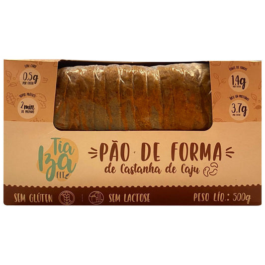 Pão de Forma Low Carb Castanha de Caju 500g Tia Iza