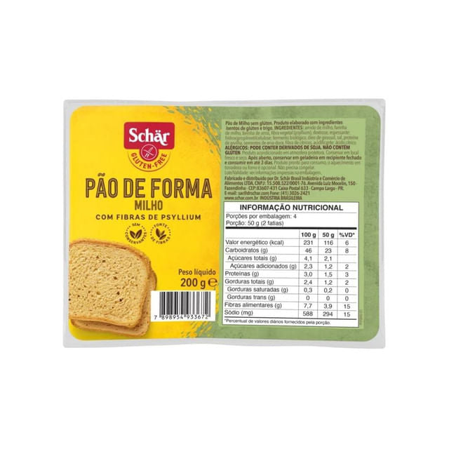 Embalagem-amarela-do-Pao-de-Forma-Schar-200g-com-imagem-de-duas-fatias-de-pao-e-destaque-para-fibras-de-psyllium-e-sem-gluten.