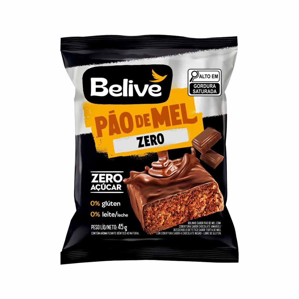 Pão de Mel Zero Açúcar Sem Glúten Sem Lactose 45g Belive