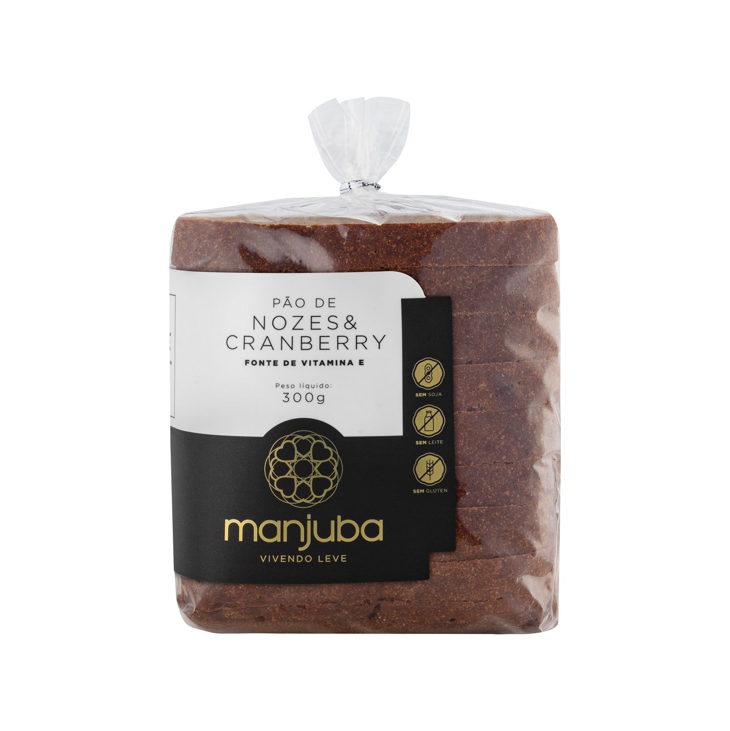 Pão de Nozes e Cranberry Sem Glúten, Soja e Lactose 300g Manjuba