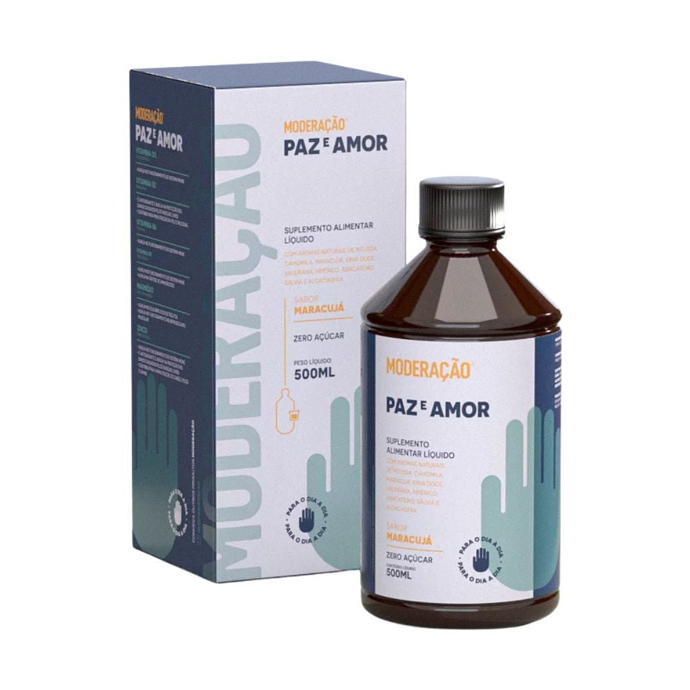 Paz e Amor Shot Relaxante Líquido Sabor Maracujá 500ml Moderação