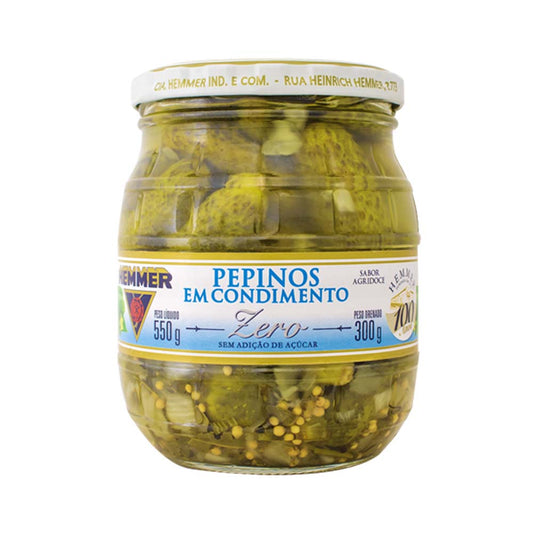 Pepinos em Condimento Zero Açúcar 300g Hemmer