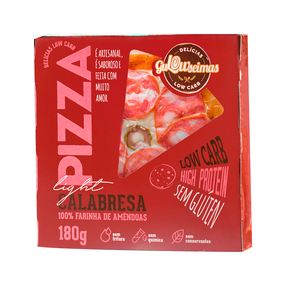 Pizza Light Low Carb Calabresa180g Gulowseimas