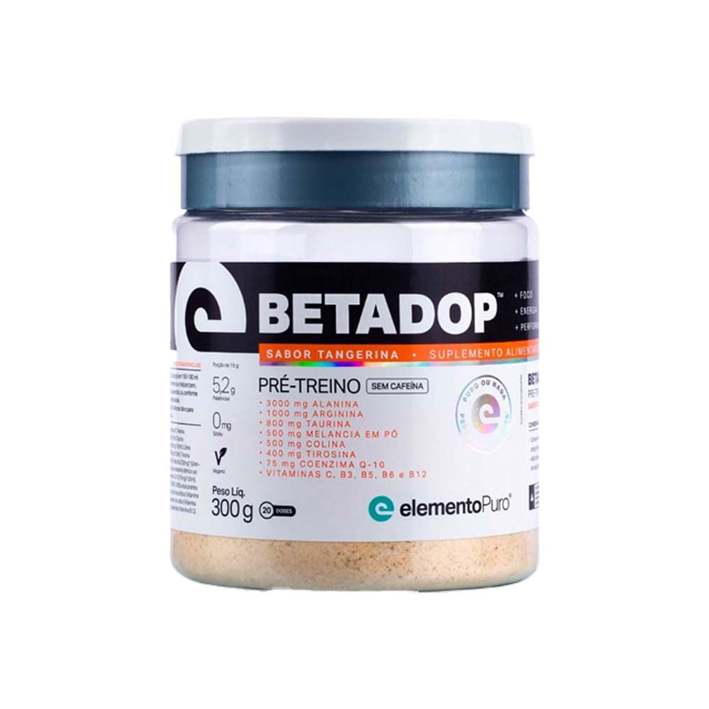 Pré Treino Betadop Sabor Tangerina 300g Elemento Puro