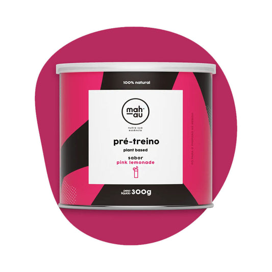 Pré-Treino Plant Based sabor Pink Limonade 300g Mahau