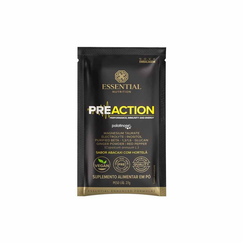 Pré Treino Pre-Action Abacaxi com Hortelã 27g Essential Nutrition