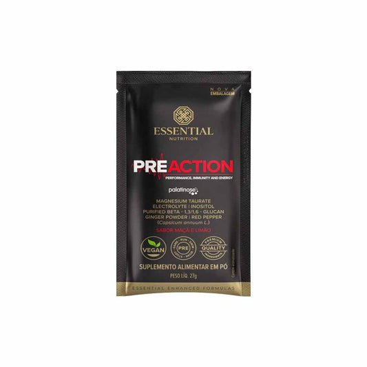 Pré Treino Pre-Action Maçã e Limão 27g Essential Nutrition
