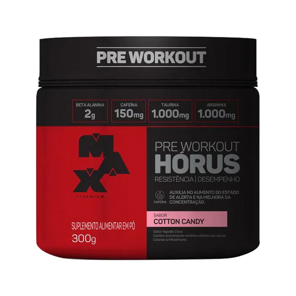Pre Workout Hórus Cotton Candy 300g Max Titanium