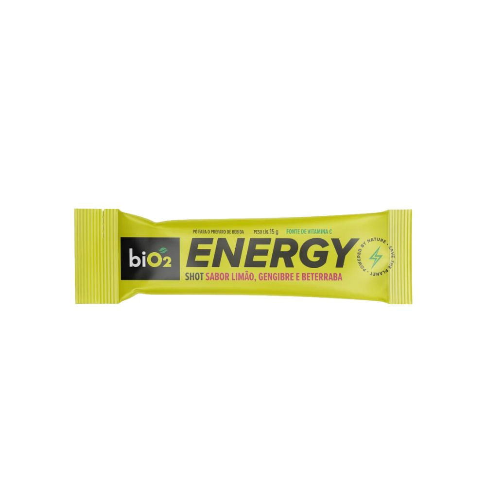 Pre Treino Energy Shot Limao Gengibre e Beterraba 15g BiO2