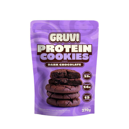 Protein Cookies Mistura Para Preparo Sabor Dark Chocolate 270g Gruvi