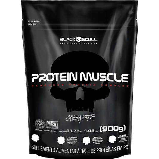 Protein Muscle Baunilha 900g Black Skull