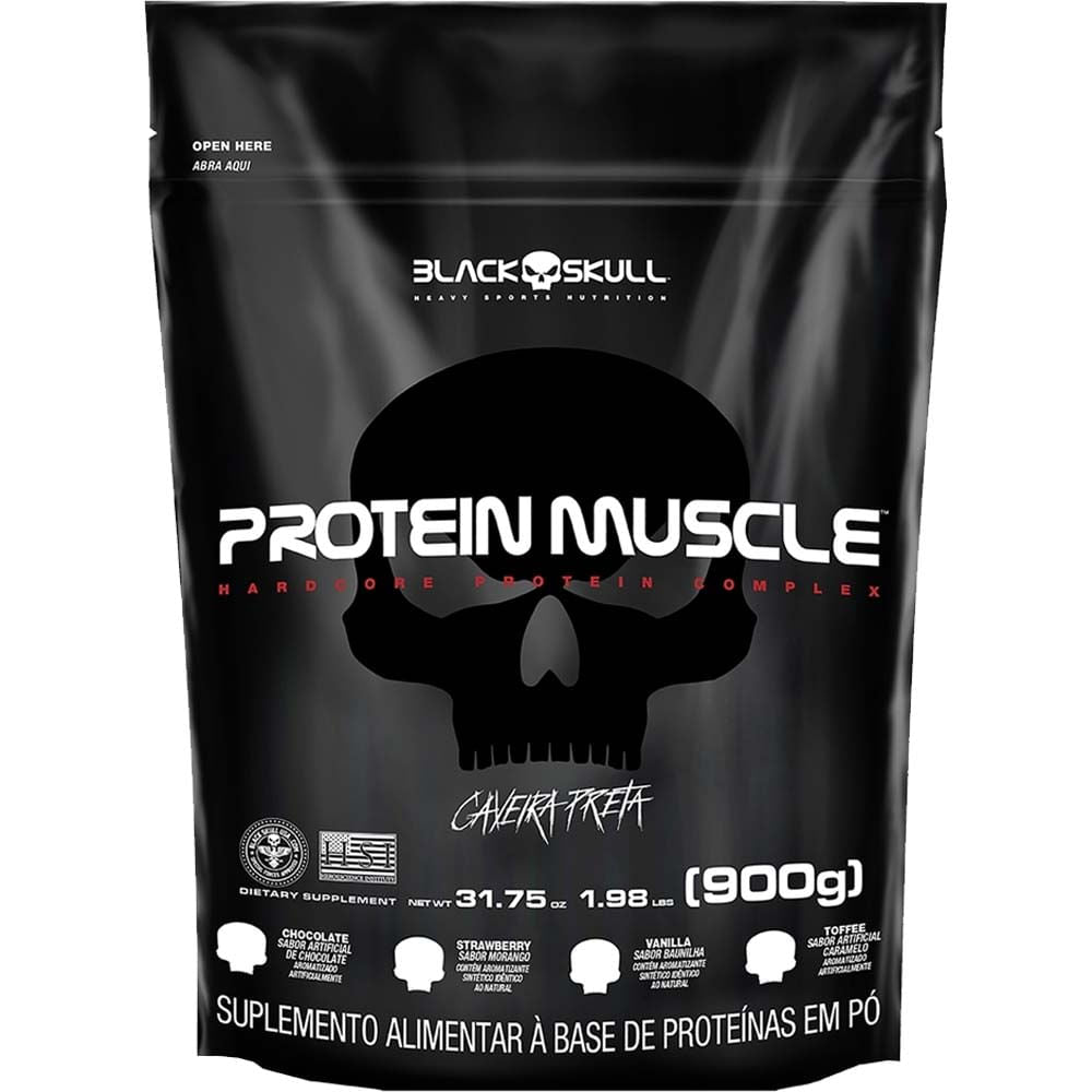 Protein Muscle Chocolate 900g Black Skull