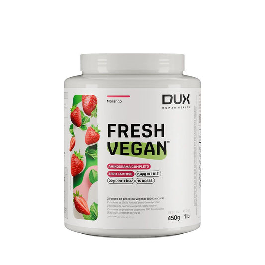 Proteína Vegetal FreshVegan Morango 450g DUX Human Health
