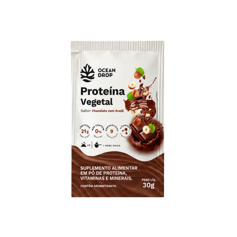 Proteína Vegetal Sabor Chocolate com Avelã 30g Ocean Drop