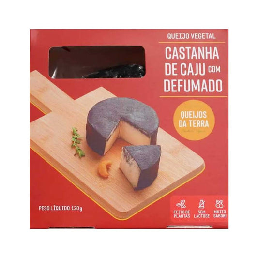 Queijo Vegano de Castanha de Caju Defumado 120g Queijos da Terra