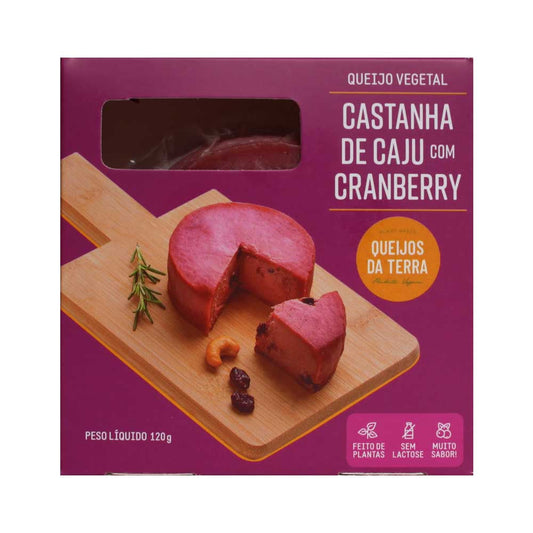 Queijo Vegano de Castanha de Caju com Cranberry 120g Queijos da Terra