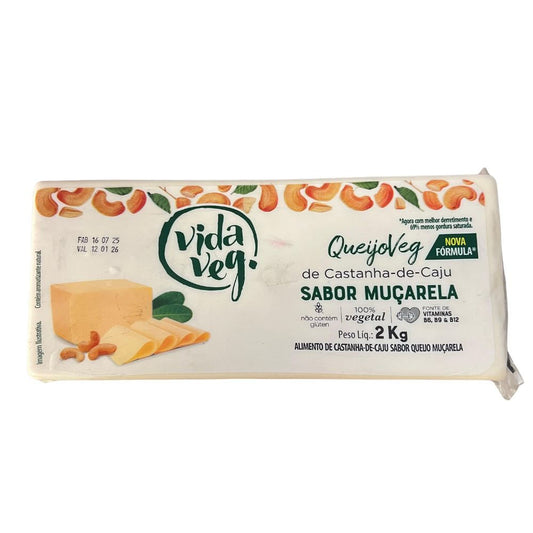 QueijoVeg Muçarela de Castanha de Caju Food Service 2Kg Vida Veg